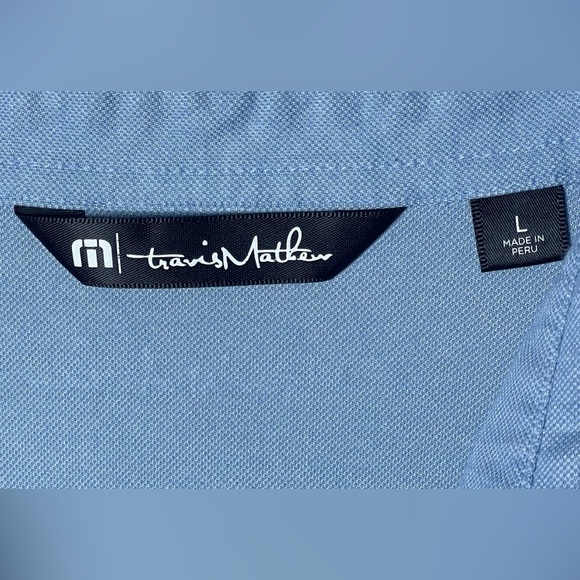 Travis Mathew Golf Polo Shirt Men's Large Blue Lightweight Breathable Athletic - Picture 4 of 7